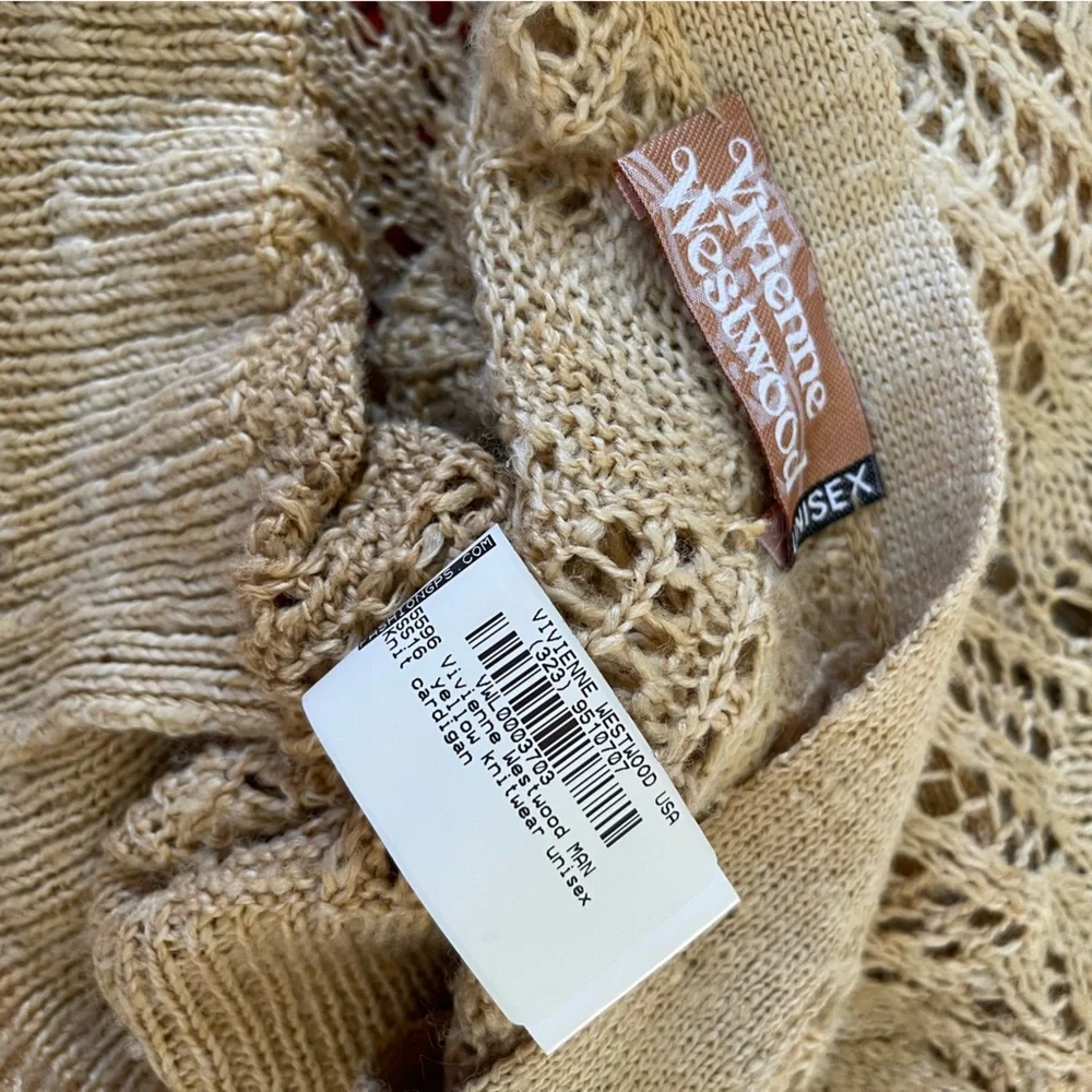 NEW Vivienne Westwood SS16 KNIT CARDIGAN BEIGE S/M 100% SILK - Picture 4 of 14